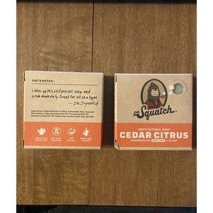 DISCONTINUED Dr Squatch Cedar Citrus Cedarwood Oil Soap 5oz Bar Zero grit 2 Pack